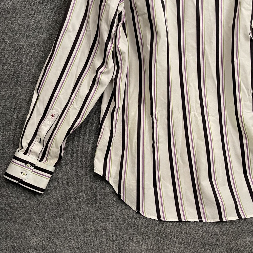 Robert Graham Dress Shirt Men's Sz XL Classic Fit Button Up Long Sleeve Striped - Picture 9 of 14